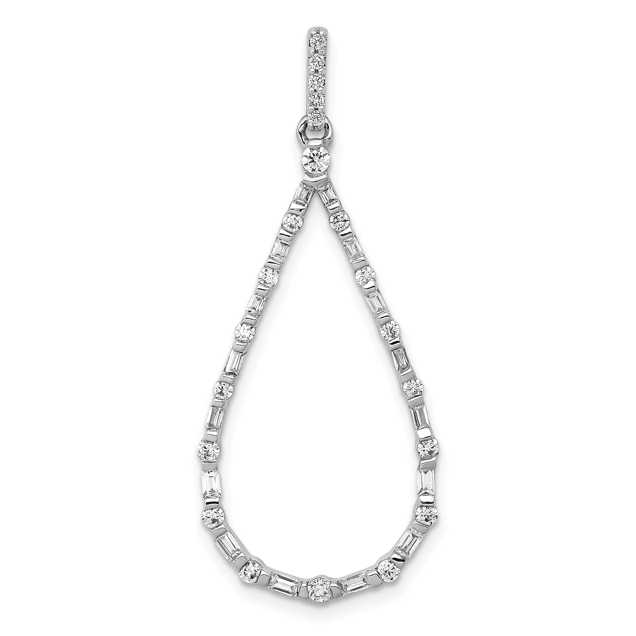 14k White Gold 1/2 carat Diamond Teardrop Pendant (PM3829-050-WA)