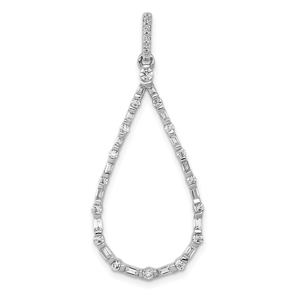 14k White Gold 1/2 carat Diamond Teardrop Pendant (PM3829-050-WA)