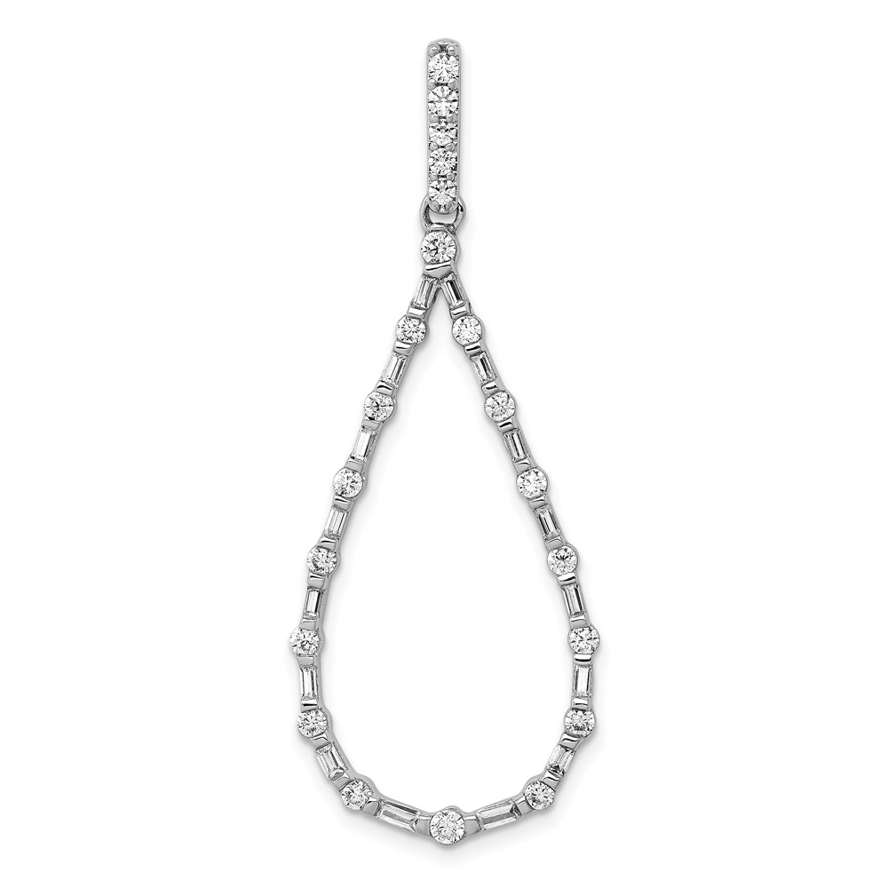 14k White Gold 3/4 carat Diamond Teardrop Pendant (PM3829-075-WA)