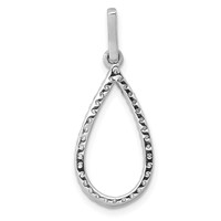 14K White Gold 0.25 Carat Lab Grown Diamond VS SI+ G+ Complete Teardrop Dangle Pendant view 3