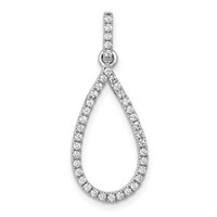 14K White Gold 0.25 Carat Lab Grown Diamond VS SI+ G+ Complete Teardrop Dangle Pendant view 1