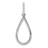 14K White Gold 0.50 Carat Lab Grown Diamond VS SI+ G+ Complete Teardrop Dangle Pendant view 3