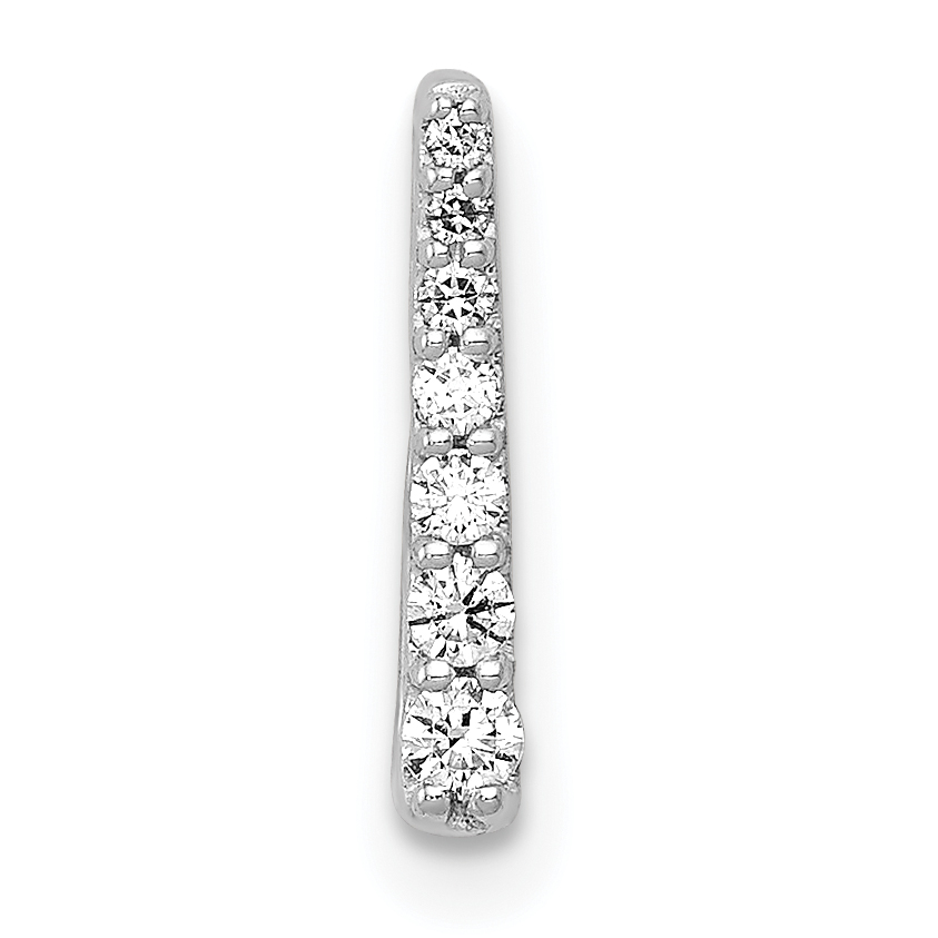 14k White Gold 1/10 carat Diamond Fancy Chain Slide (PM3872-010-WA)