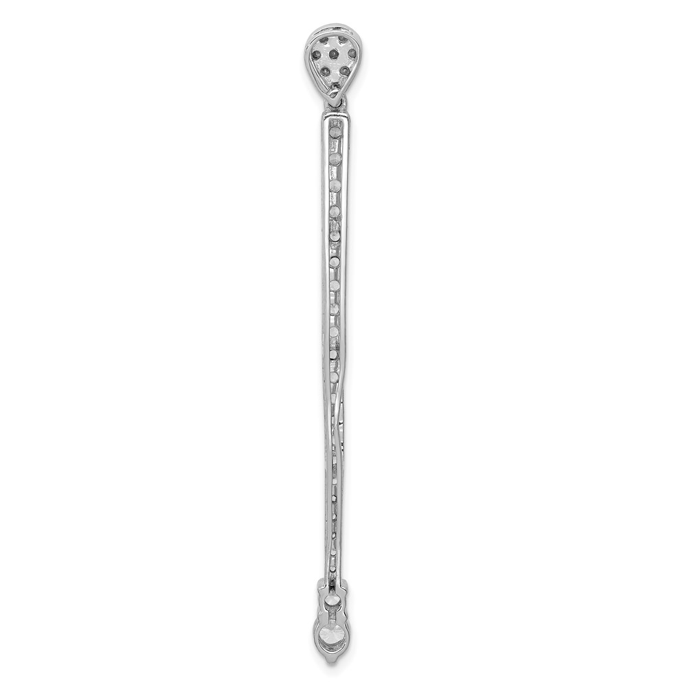 14k White Gold 1 carat Lab Grown Diamond VS/SI+ G+ Fashion Bar Chain Slide Pendant (PM3883-100-WLG)