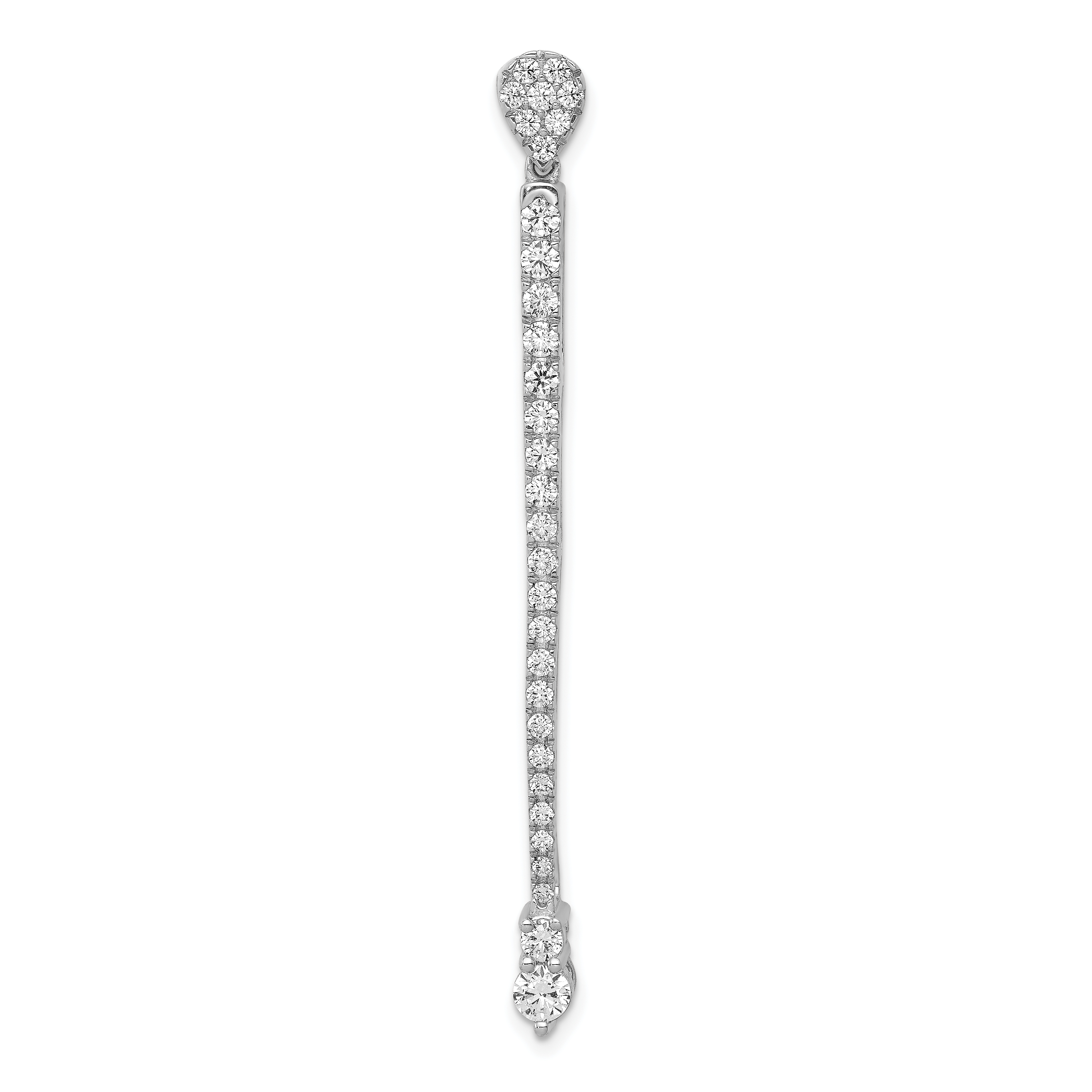 14k White Gold 1 carat Lab Grown Diamond VS/SI+ G+ Fashion Bar Chain Slide Pendant (PM3883-100-WLG)