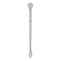 14K White Gold 1 Carat Lab Grown Diamond VS SI+ G+ Fashion Bar Chain Slide Pendant view 1