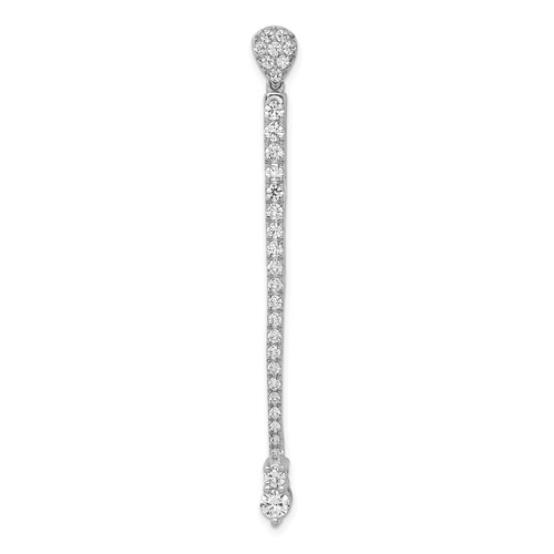 14K White Gold 1 Carat Lab Grown Diamond VS SI+ G+ Fashion Bar Chain Slide Pendant