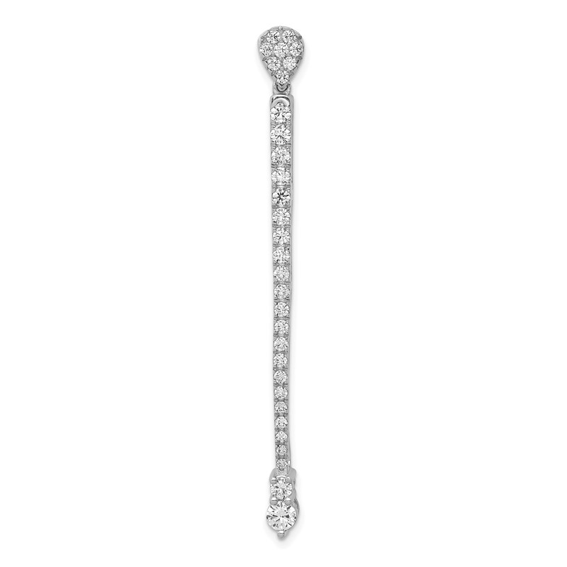 14k White Gold 1 carat Lab Grown Diamond VS/SI+ G+ Fashion Bar Chain Slide Pendant