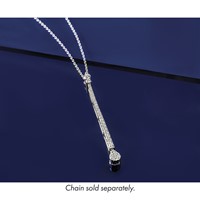 14K White Gold 1 Carat Lab Grown Diamond VS SI+ G+ Fashion Bar Chain Slide Pendant view 4