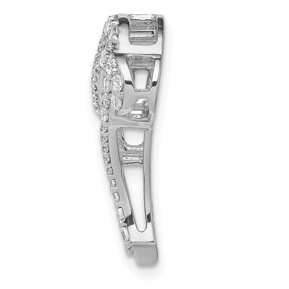 14k White Gold 1/2 carat Diamond Infinity and Heart Chain Slide