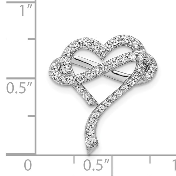 14k White Gold 1/2 carat Diamond Infinity and Heart Chain Slide