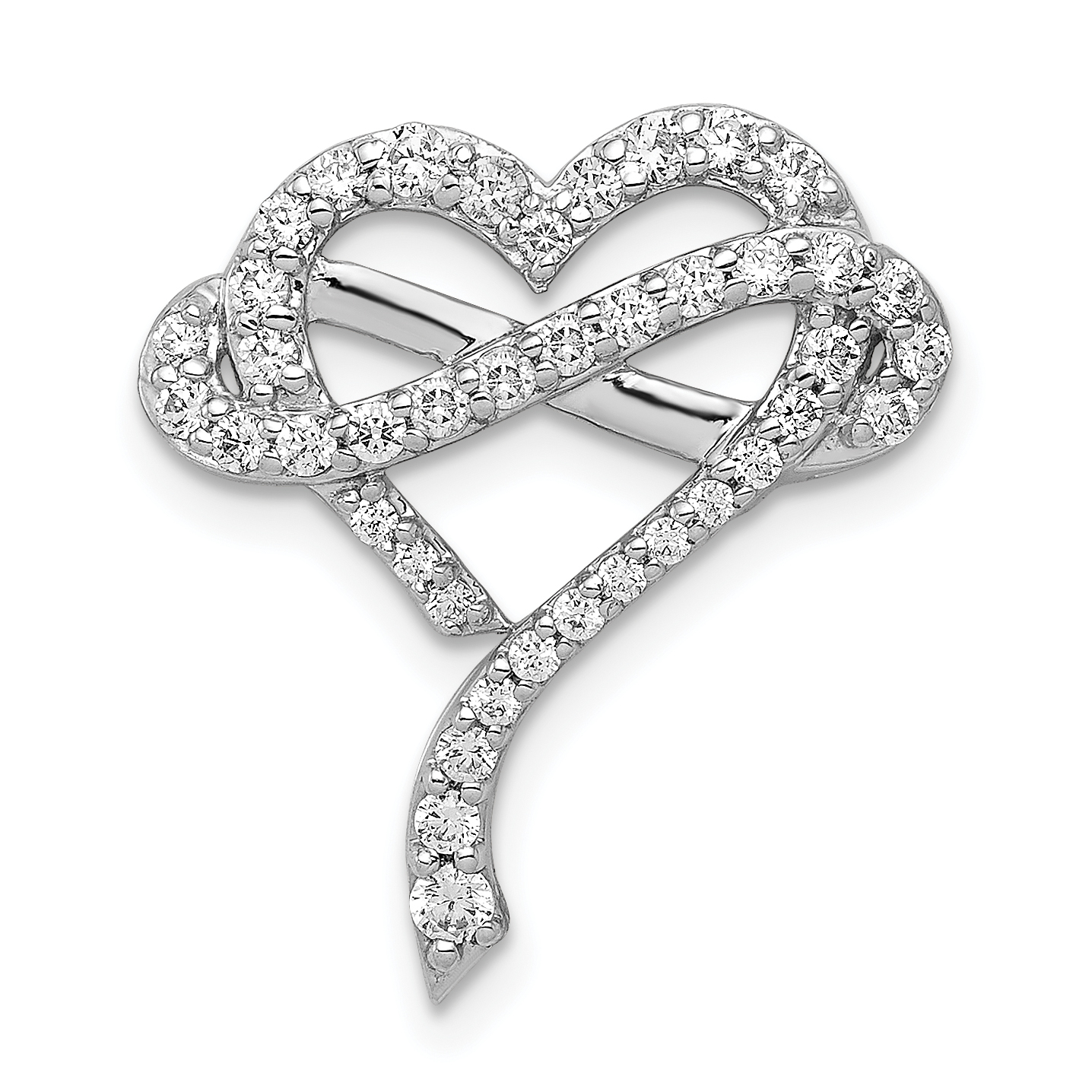 14k White Gold 1/2ct. Diamond Infinity and Heart Chain Slide (PM3924-050-WA)