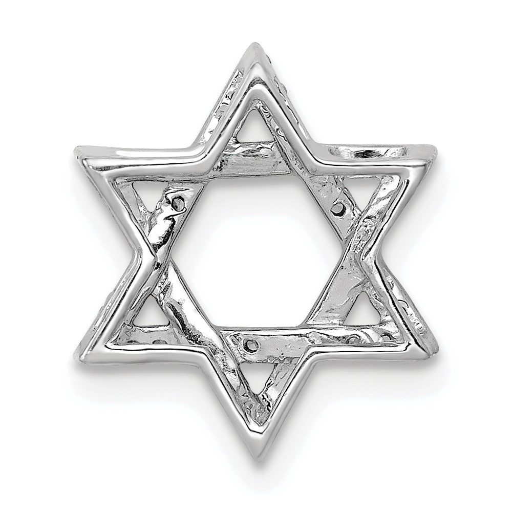 14k White Gold 1/10ct. Diamond Star of David Chain Slide (PM3937-010-WA)