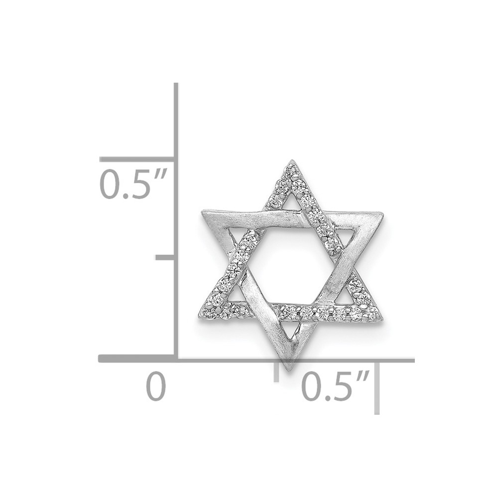 14k White Gold 1/10ct. Diamond Star of David Chain Slide (PM3937-010-WA)