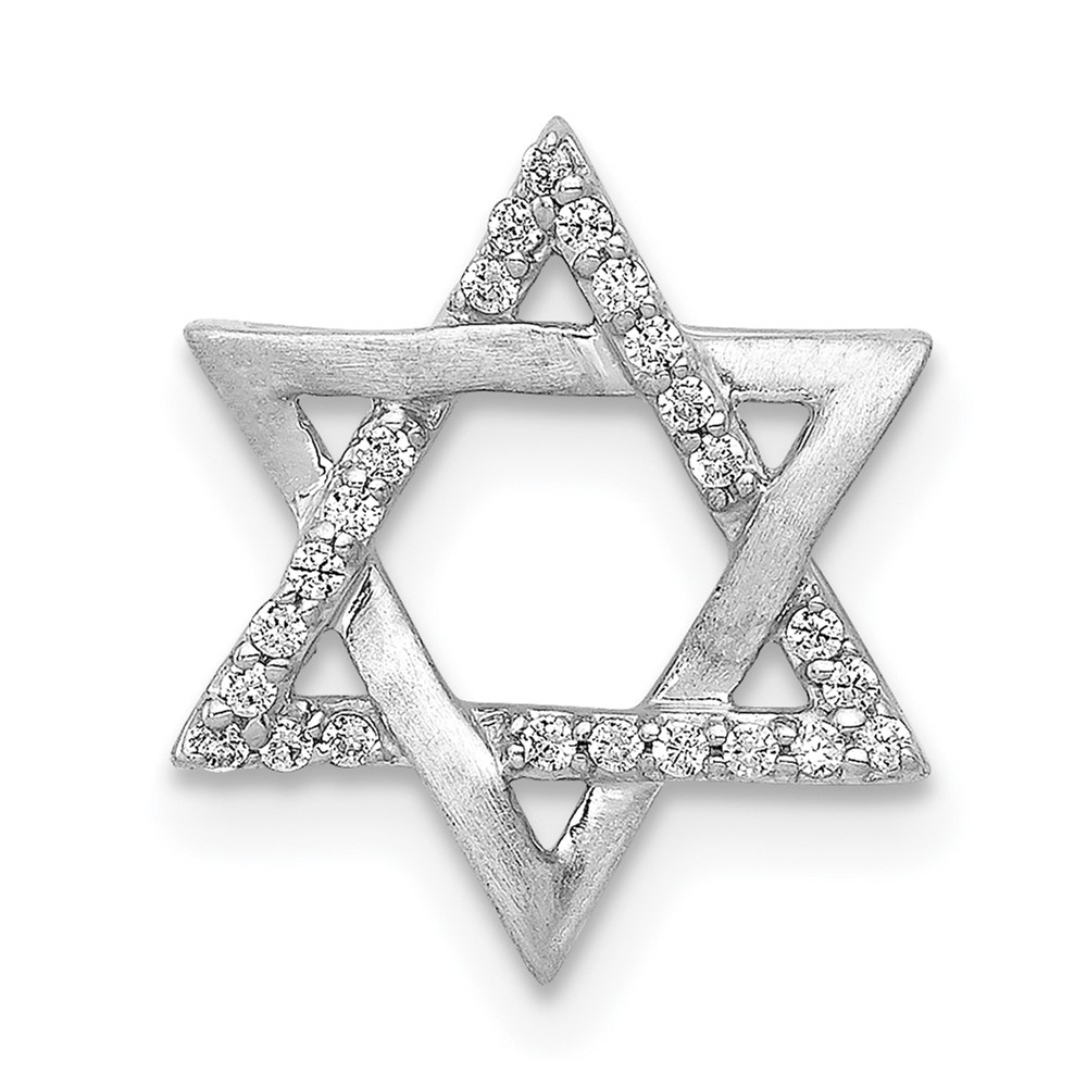 14k White Gold 1/10ct. Diamond Star of David Chain Slide (PM3937-010-WA)