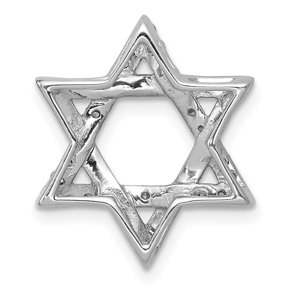 14k White Gold 1/4ct. Diamond Star of David Chain Slide (PM3937-025-WA)