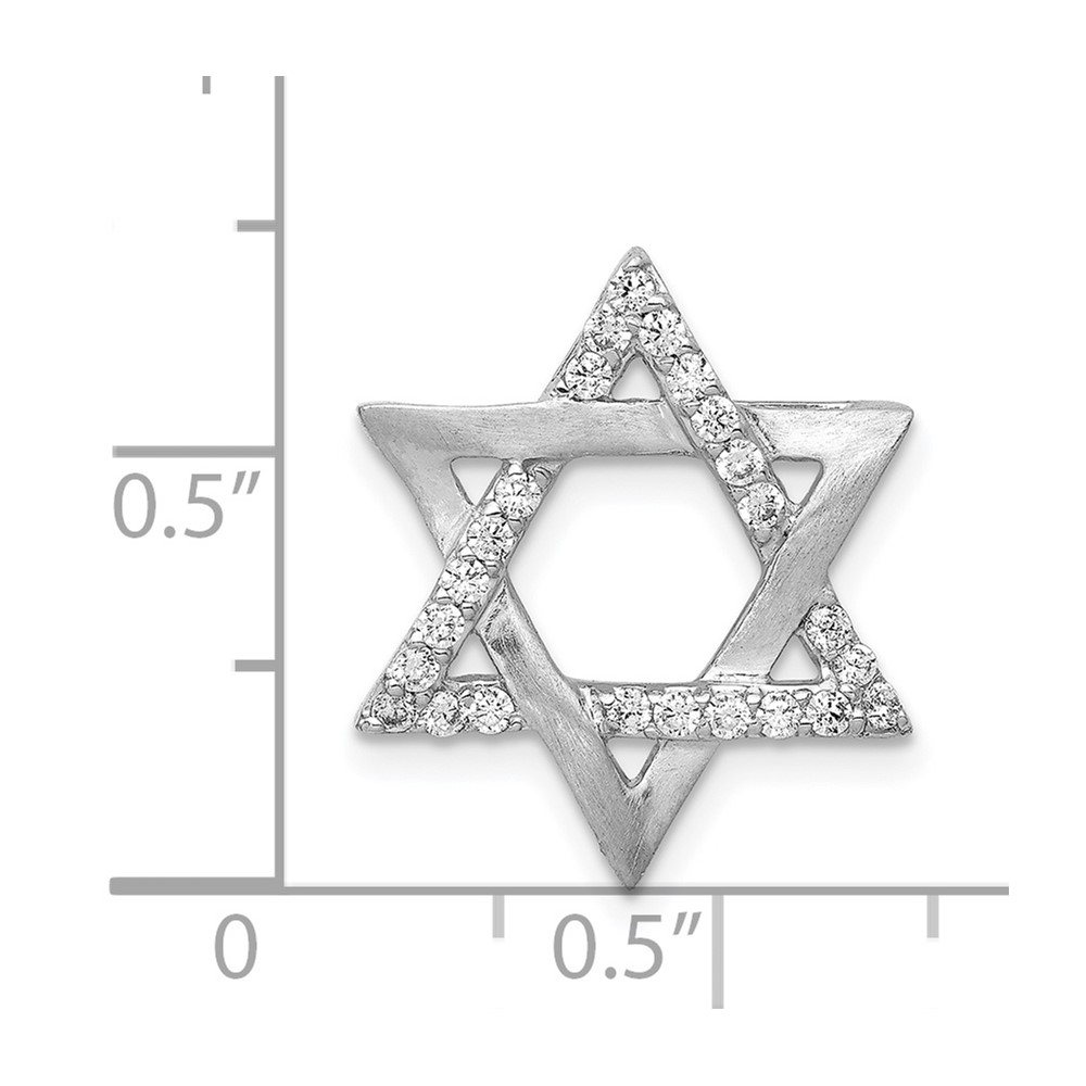 14k White Gold 1/4ct. Diamond Star of David Chain Slide (PM3937-025-WA)