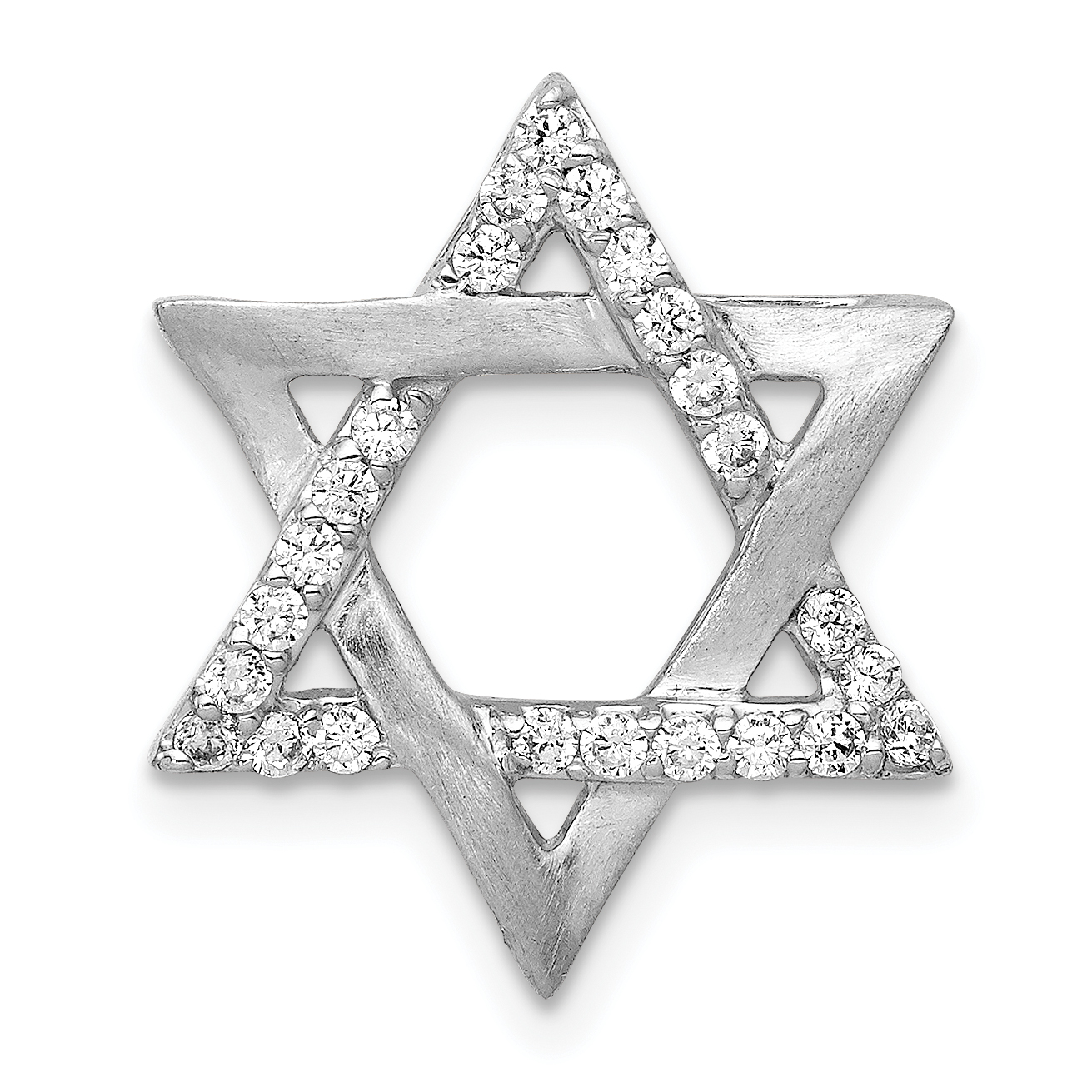 14k White Gold 1/4ct. Diamond Star of David Chain Slide (PM3937-025-WA)