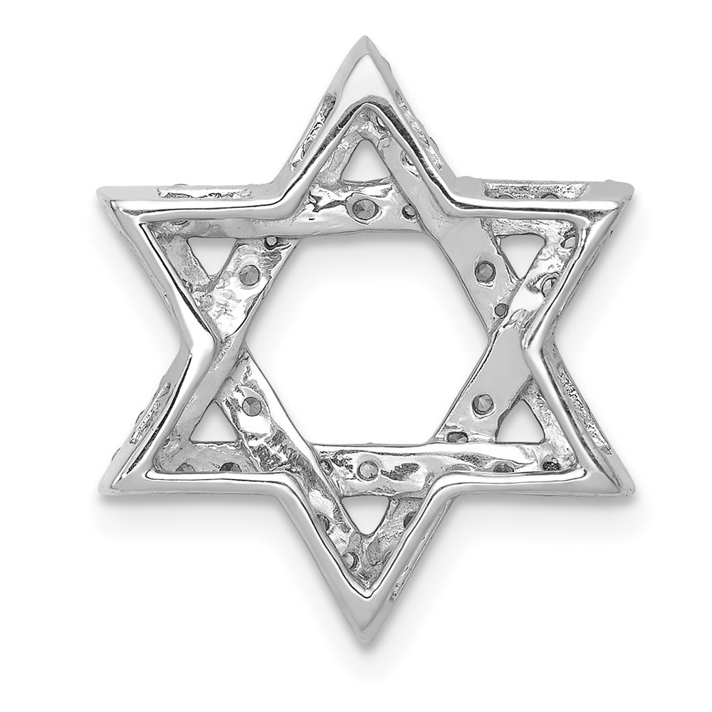 14k White Gold 1/2ct. Diamond Star of David Chain Slide (PM3939-050-WA)