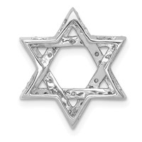14K White Gold 0.50 Carat Lab Grown Diamond VS SI+ G+ Complete Star of David Chain Slide Pendant view 3