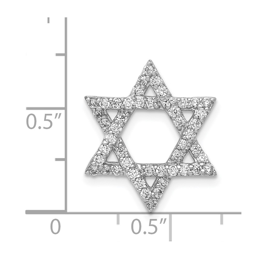 14k White Gold 1/2ct. Diamond Star of David Chain Slide (PM3939-050-WA)