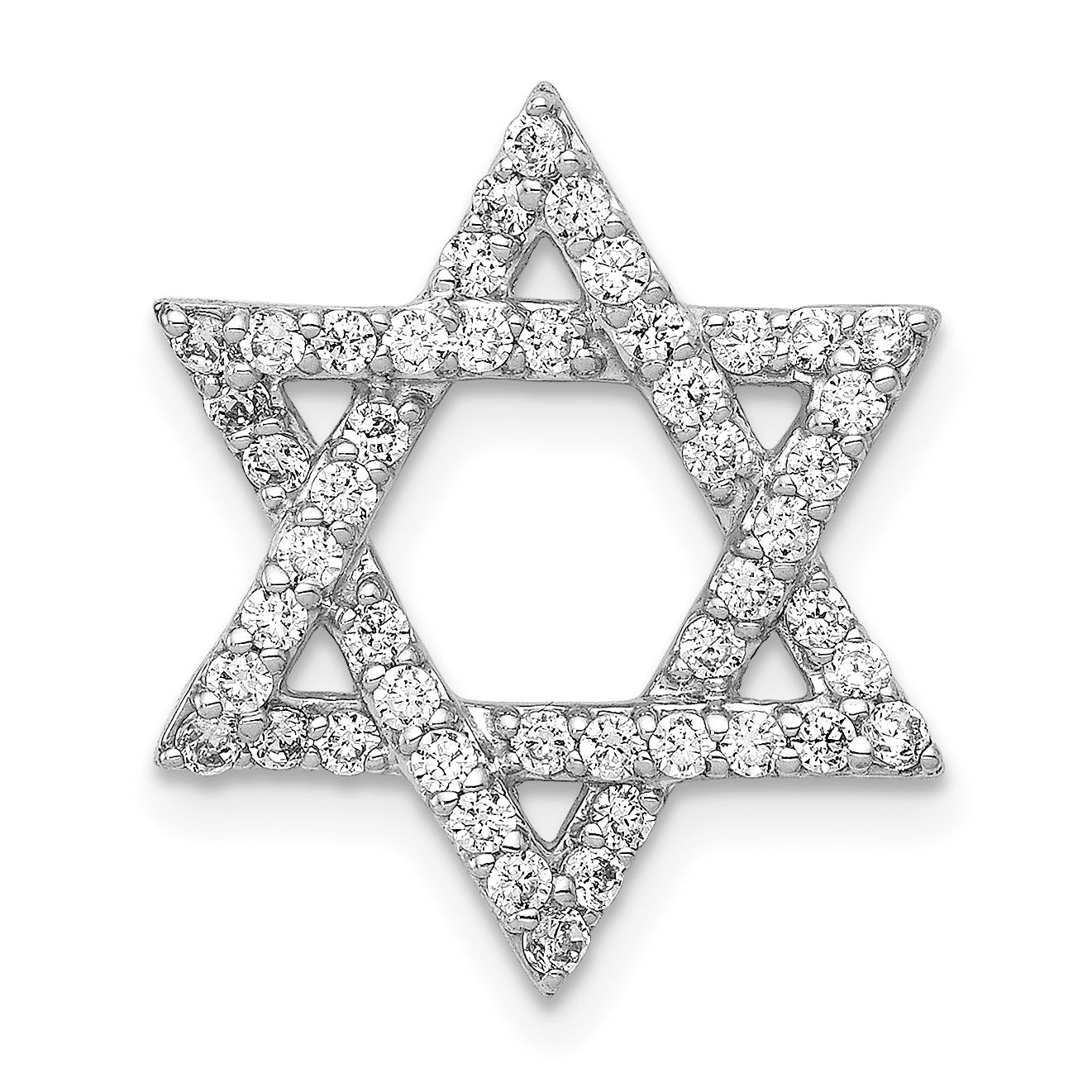 14k White Gold 1/2ct. Diamond Star of David Chain Slide (PM3939-050-WA)