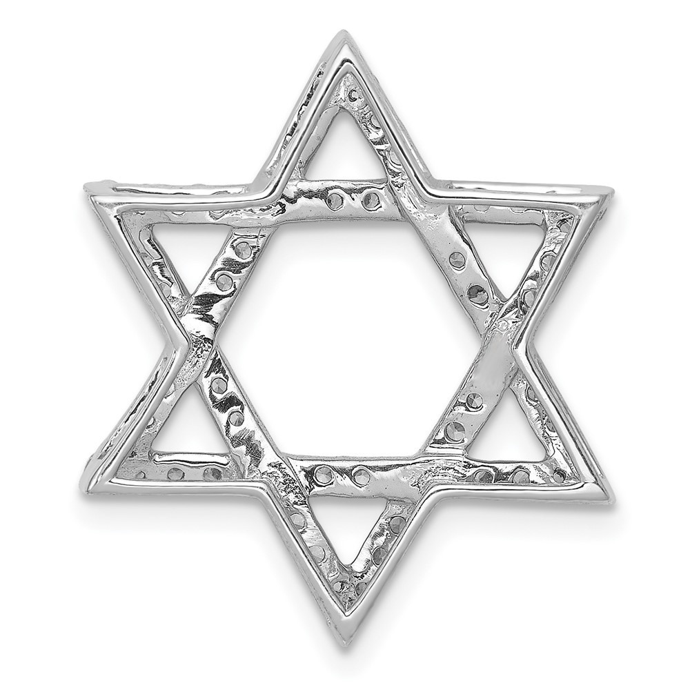 14k White Gold 5/8ct. Diamond Star of David Chain Slide (PM3939-062-WA)
