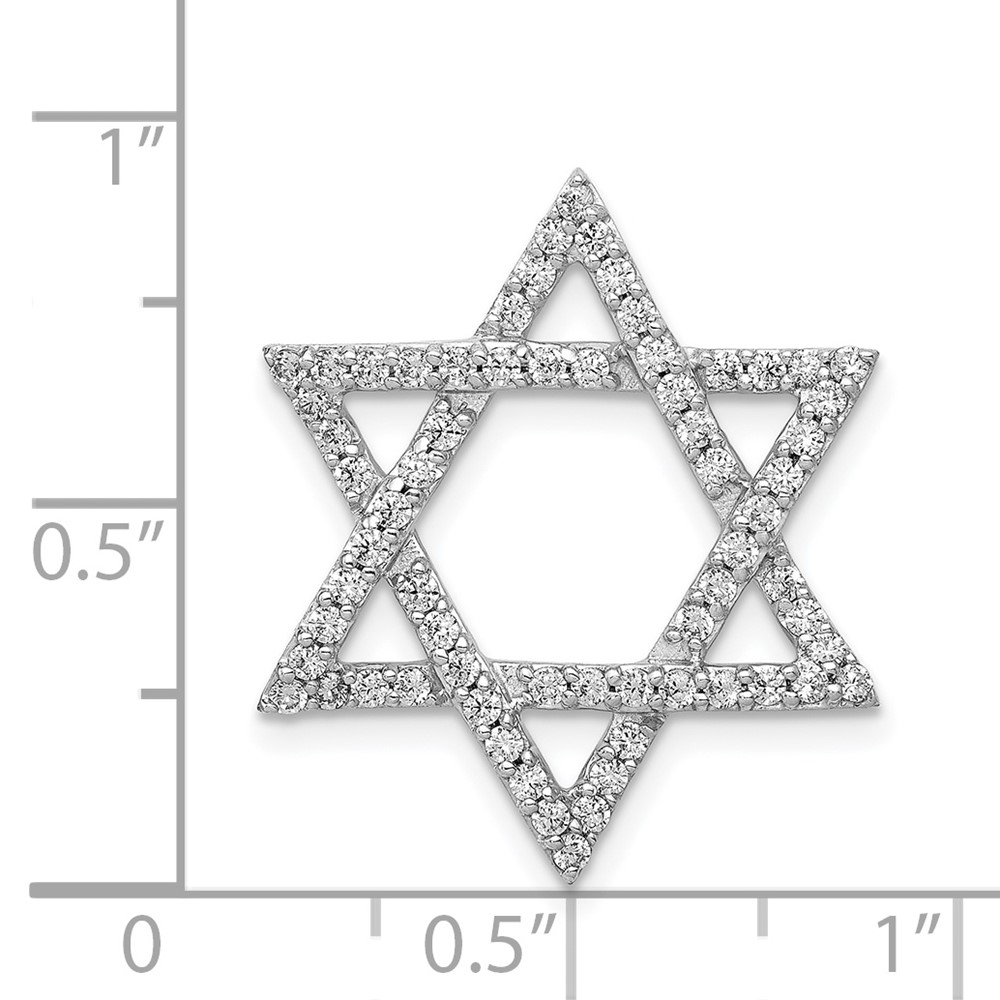 14k White Gold 5/8ct. Diamond Star of David Chain Slide (PM3939-062-WA)