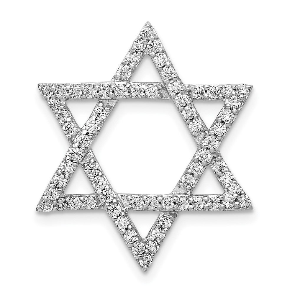 14k White Gold 5/8ct. Diamond Star of David Chain Slide (PM3939-062-WA)