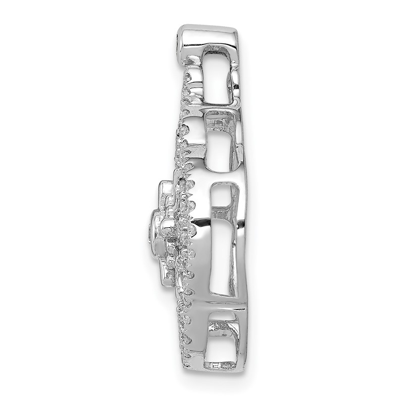 14k White Gold 1/2 carat Lab Grown Diamond VS/SI+ G+ Fancy Design Chain Slide Pendant