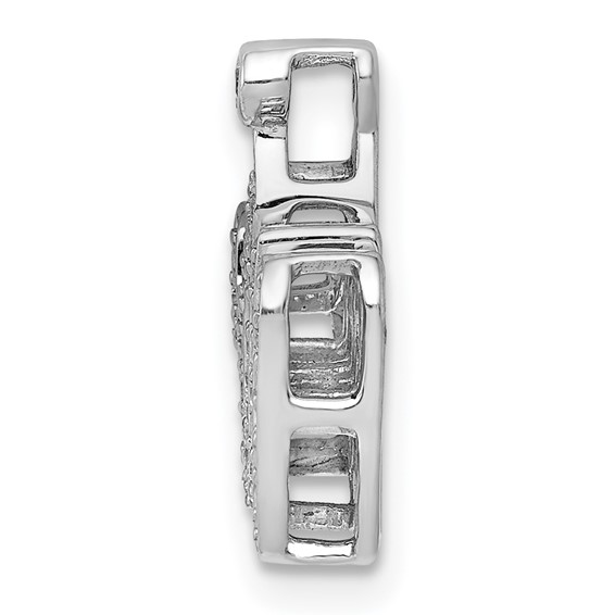 14k White Gold 1/6 carat Diamond Allah Chain Slide