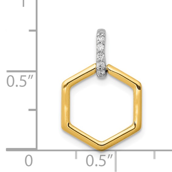 Gold Polished Diamond Slide Pendant