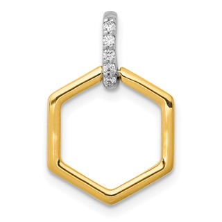 Gold Polished Diamond Slide Pendant