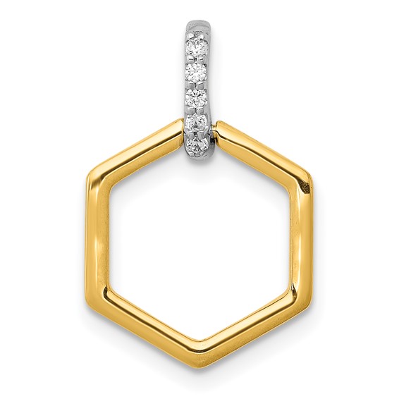 Gold Polished Diamond Slide Pendant