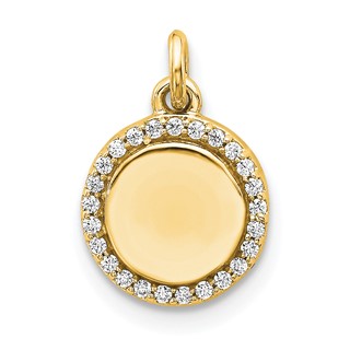 14k Yellow Gold 1/10ct. Diamond Fancy Circle Pendant
