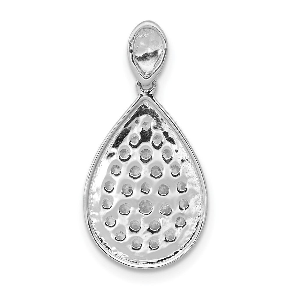 14k White Gold 1/2 carat Pave Diamond Fancy Teardrop Pendant (PM4009-050-WA)