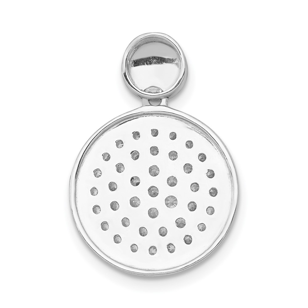 14k White Gold 1/2 carat Diamond Pave Fancy Circle Pendant (PM4016-050-WA)
