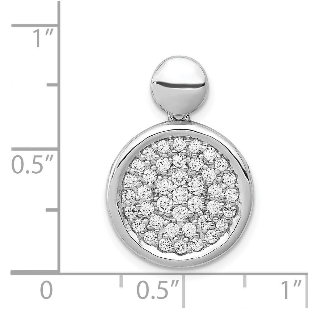 14k White Gold 1/2 carat Diamond Pave Fancy Circle Pendant (PM4016-050-WA)