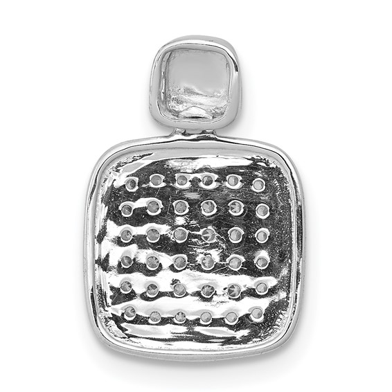 14k White Gold 1/4 carat Diamond Fancy Square Pendant