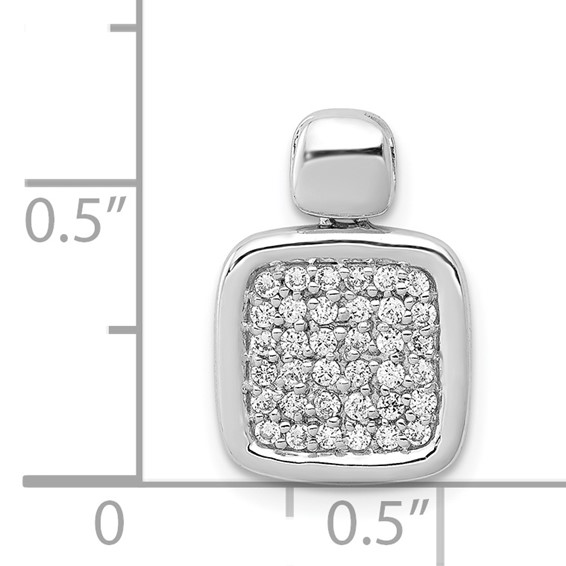 14k White Gold 1/4 carat Diamond Fancy Square Pendant