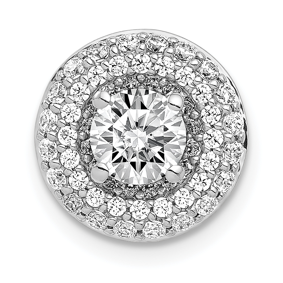 14k White Gold Holds 5.2mm Center 3/8 carat Diamond Semi-mount Halo Chain Slide (PM4020-040-WA)