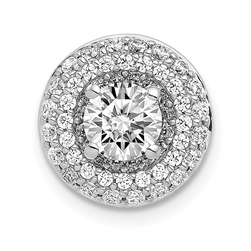 14k White Gold Holds 5.2mm Center 3/8 carat Diamond Semi-mount Halo Chain Slide (PM4020-040-WA)