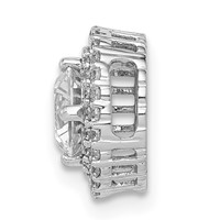 14K White Gold 0.75 Carat Lab Grown Diamond VS SI+ G+ Complete Halo Chain Slide Pendant view 2