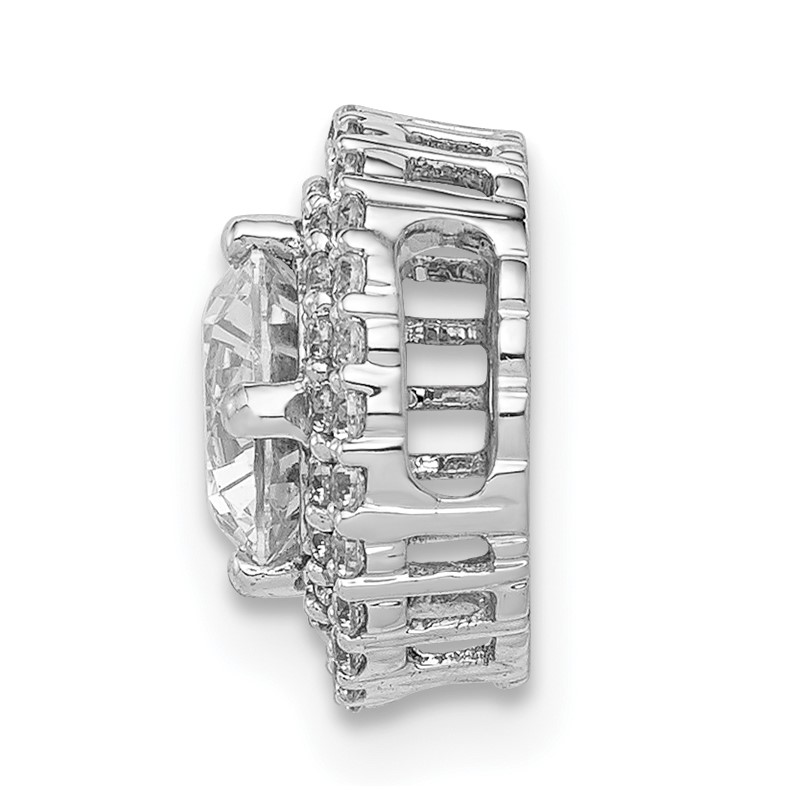 14k White Gold 3/4 carat Lab Grown Diamond VS/SI+ G+ Complete Halo Chain Slide Pendant