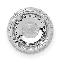 14K White Gold 0.75 Carat Lab Grown Diamond VS SI+ G+ Complete Halo Chain Slide Pendant view 3