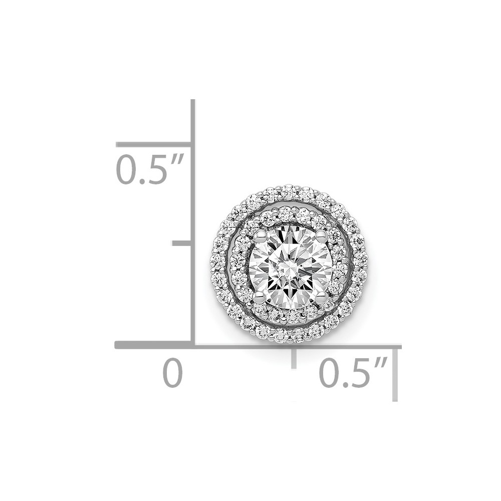 14k White Gold Holds 5.2mm Center 1/5 carat Diamond Semi-mount Halo Chain Slide (PM4021-022-WA)