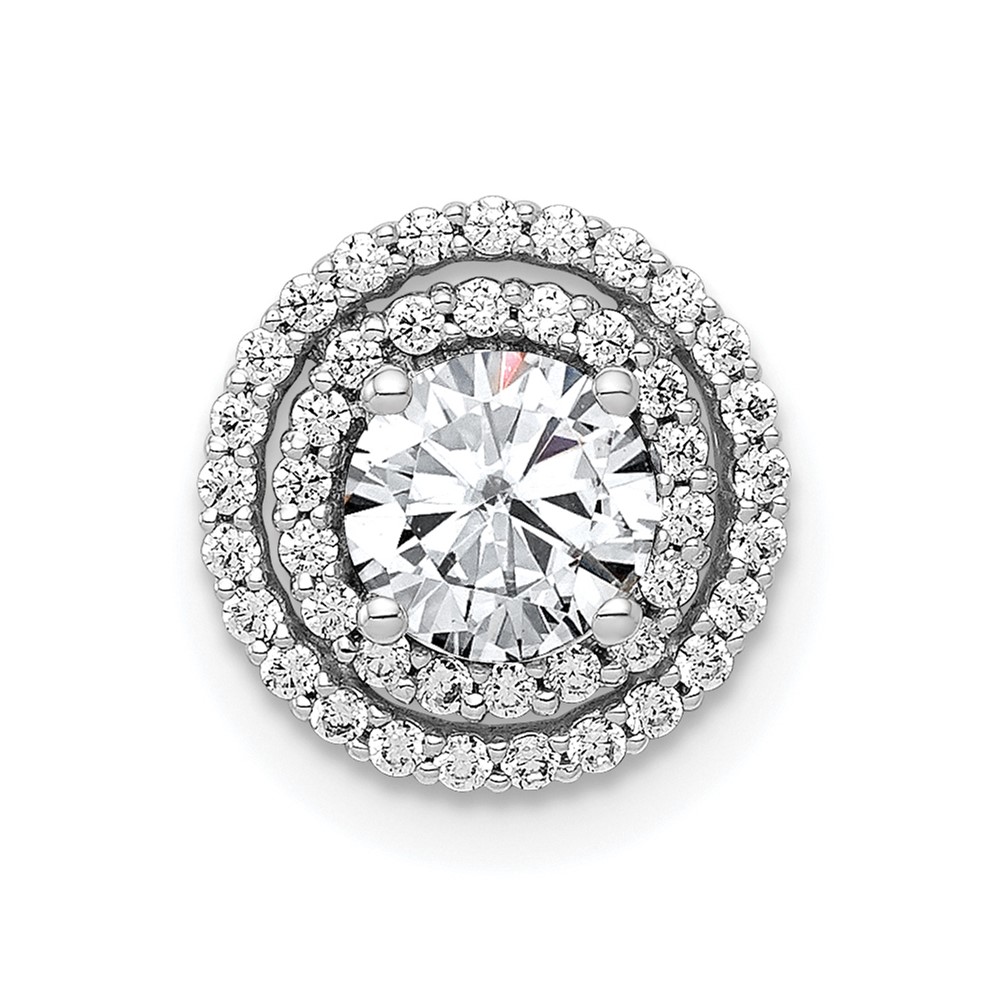 14k White Gold Holds 5.2mm Center 1/5 carat Diamond Semi-mount Halo Chain Slide (PM4021-022-WA)