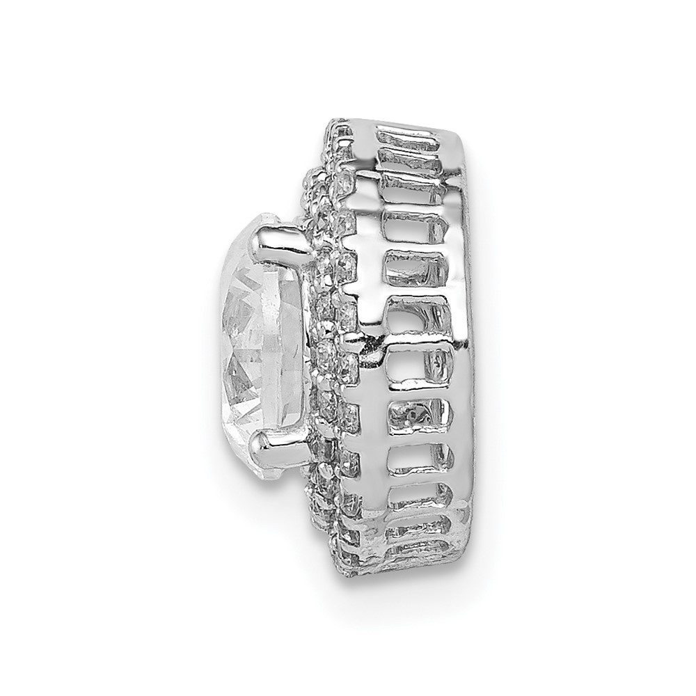 14k White Gold Holds 6.5mm Center 1/4 carat Diamond Semi-mount Halo Chain Slide (PM4021-025-WA)