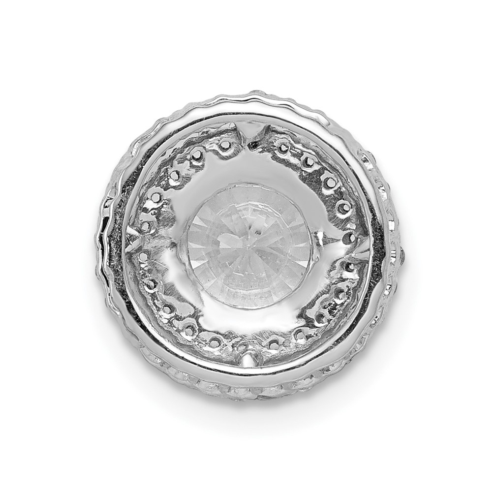 14k White Gold Holds 6.5mm Center 1/4 carat Diamond Semi-mount Halo Chain Slide (PM4021-025-WA)
