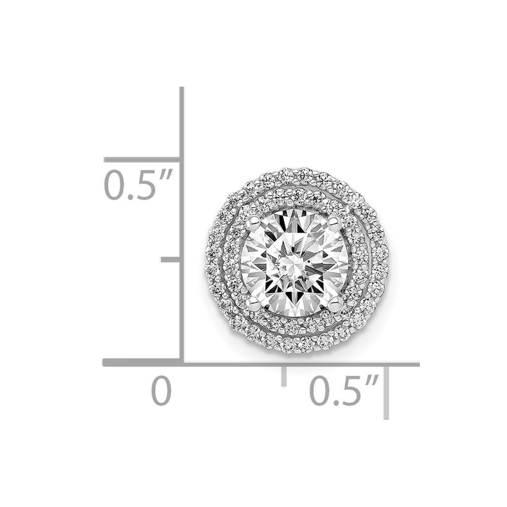 14k White Gold Holds 6.5mm Center 1/4 carat Diamond Semi-mount Halo Chain Slide (PM4021-025-WA)